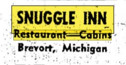 Snuggle-Inn Cabins and Restaurant - Nov 1957 Ad